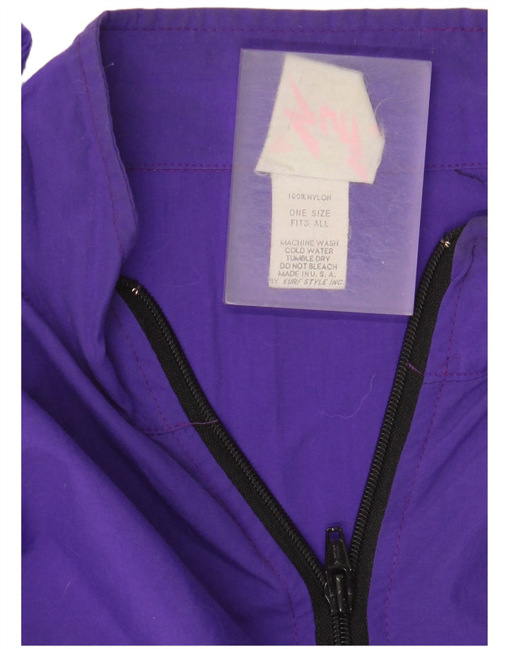 Vintage herre pullover træningsdragt topjakke One size lilla nylon