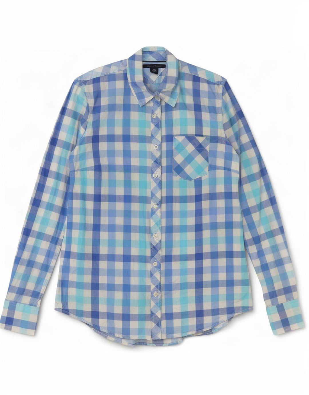 Tommy Hilfiger Dameskjorte UK 10 Small Blue Gingham Cotton