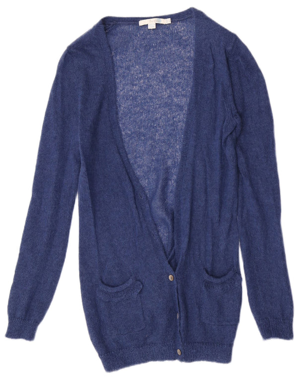 Boden Dame Cardigan Sweater UK 10 Small Blue Mohair