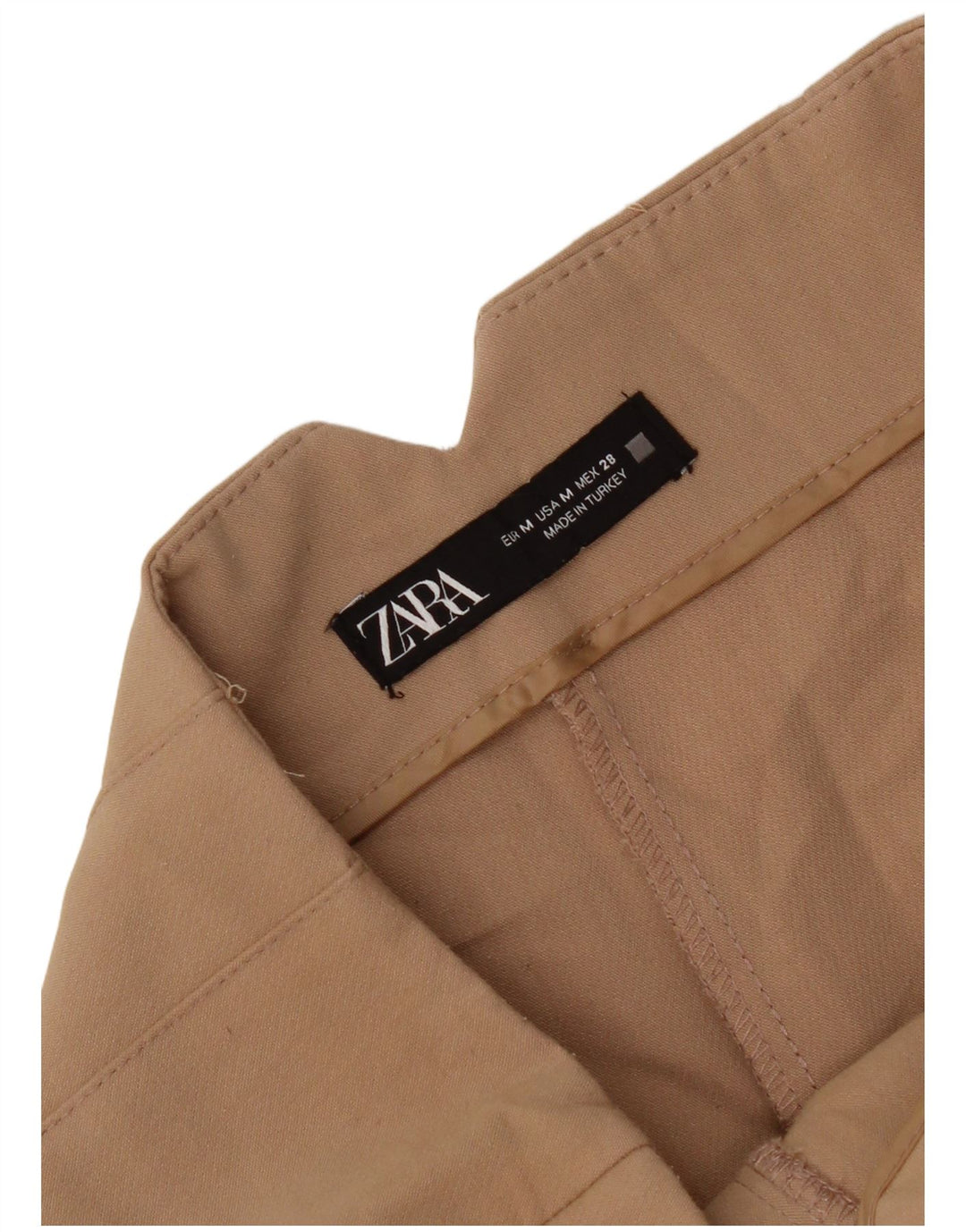 Zara kvinders tilspidsede jakkesætsbukser Medium W28 L26 Beige