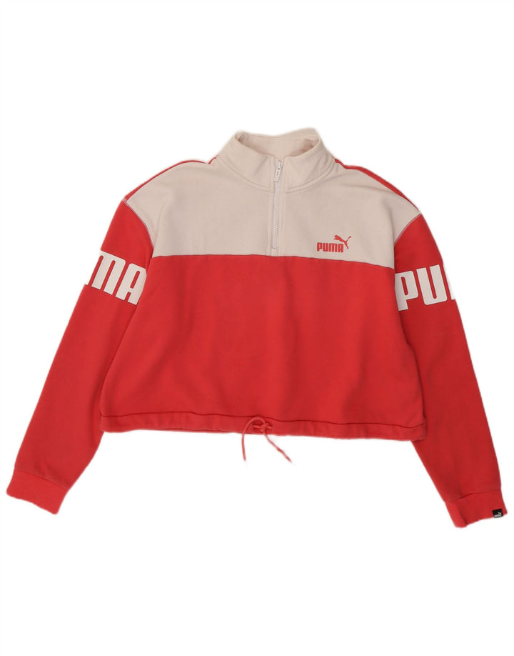 PUMA Womens Oversized Graphic Sweatshirt Jumper UK 16 Large Red