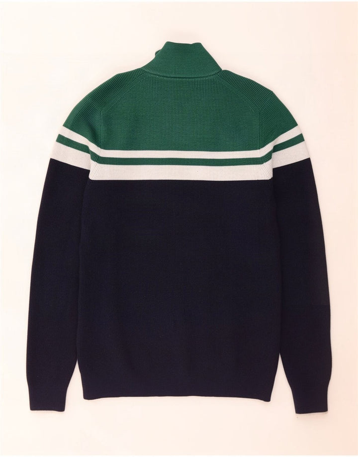 Marks & Spencer Herre sweater med lynlåshals, lille marineblå farveblok