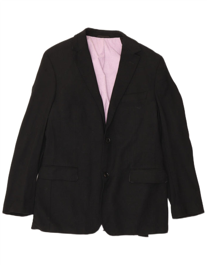 Hugo Boss Herre 2-knaps blazerjakke UK 102 Large Black Virgin Wool