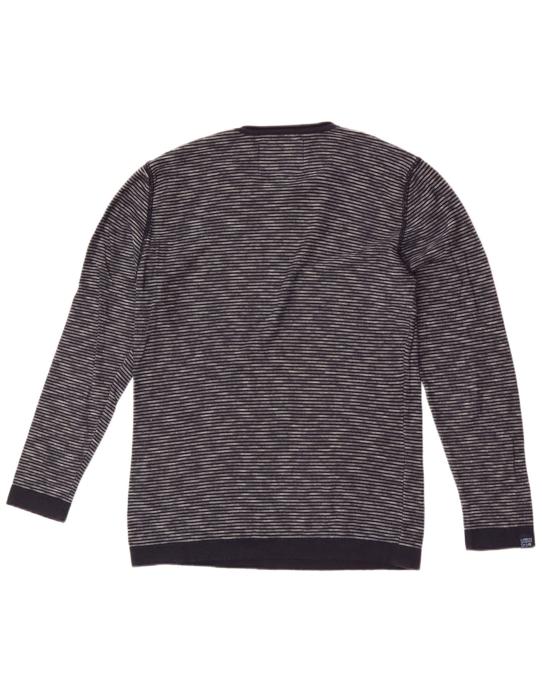 Superdry sweater med rund hals til mænd Medium marineblå nålestribet bomuld