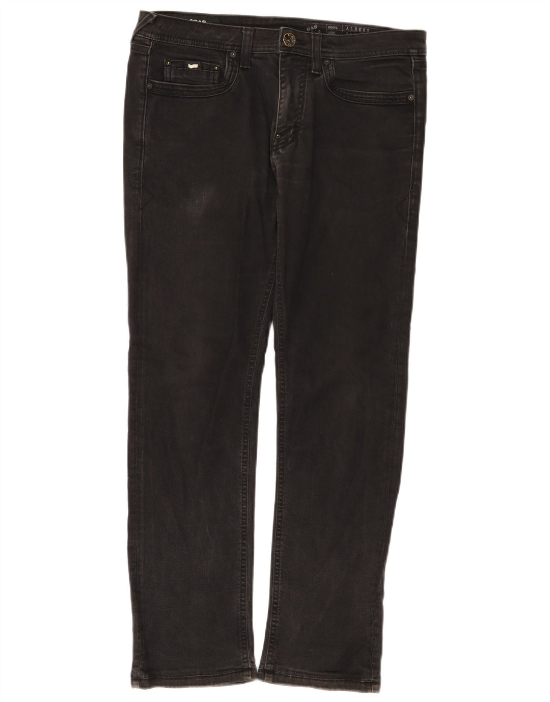 Gas Dame Albert Slim Jeans W33 L28 Sort Bomuld