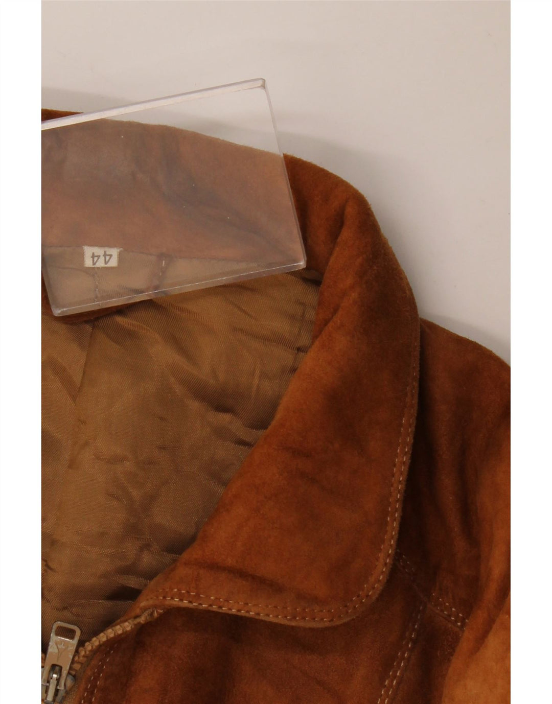 VINTAGE Herre Loose Fit ruskindsjakke IT 44 XS Beige