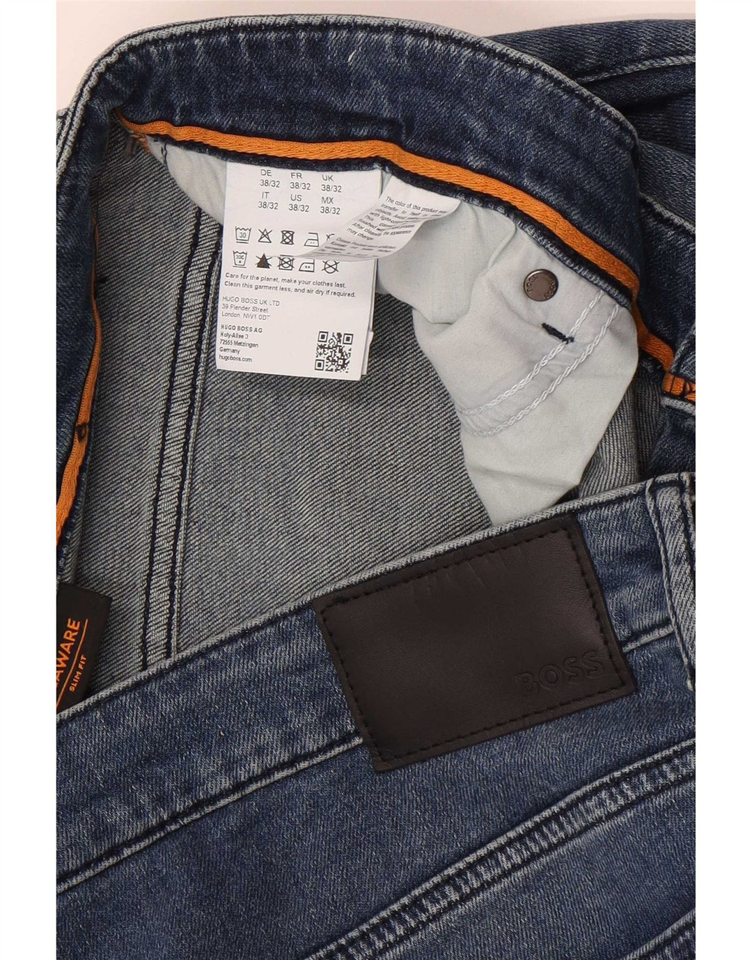 Hugo Boss Herre Delaware Slim Jeans W38 L32 Blå Bomuld
