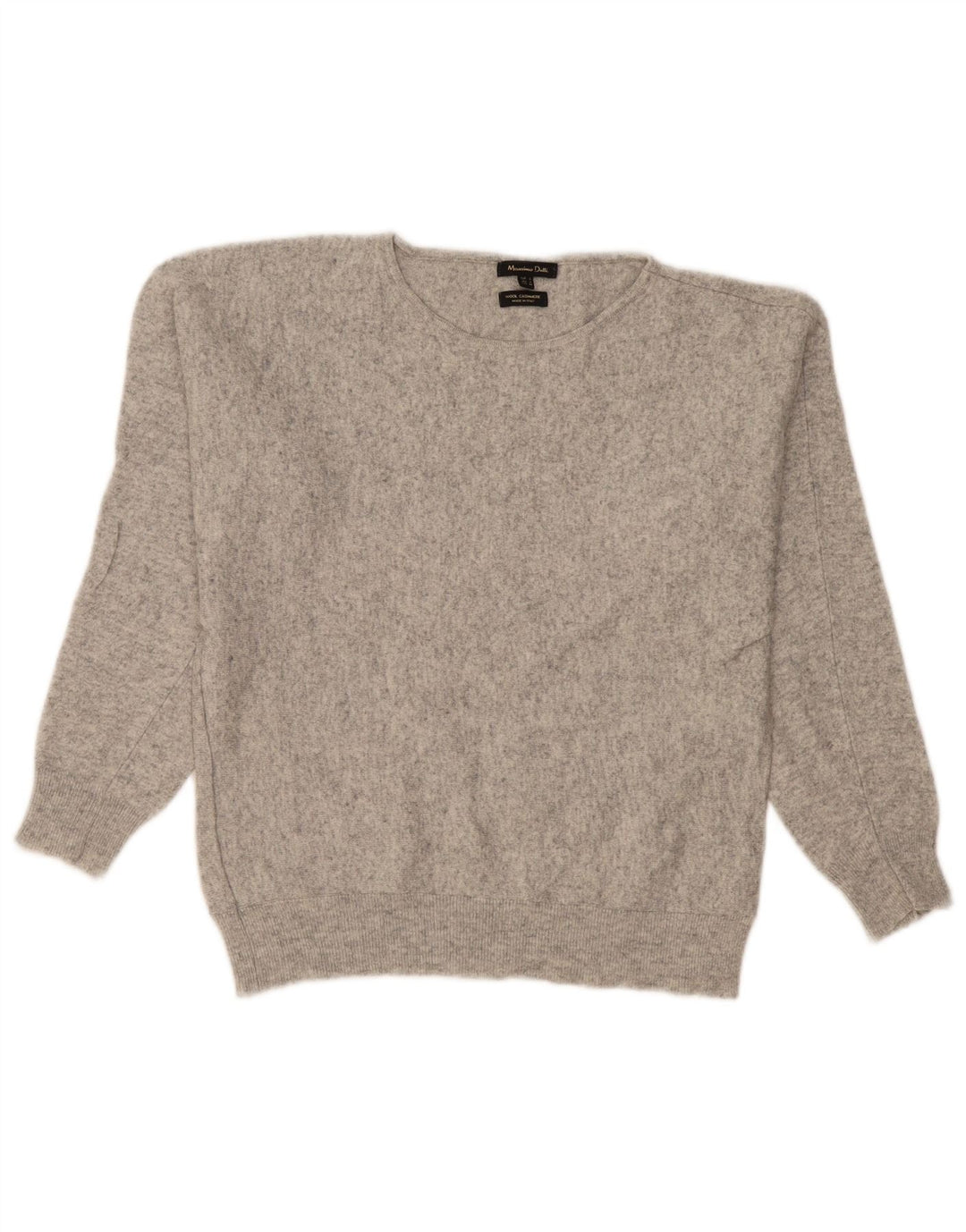 Massimo Dutti Dame Boat Neck Jumper Sweater UK 16 Stor Grå Uld