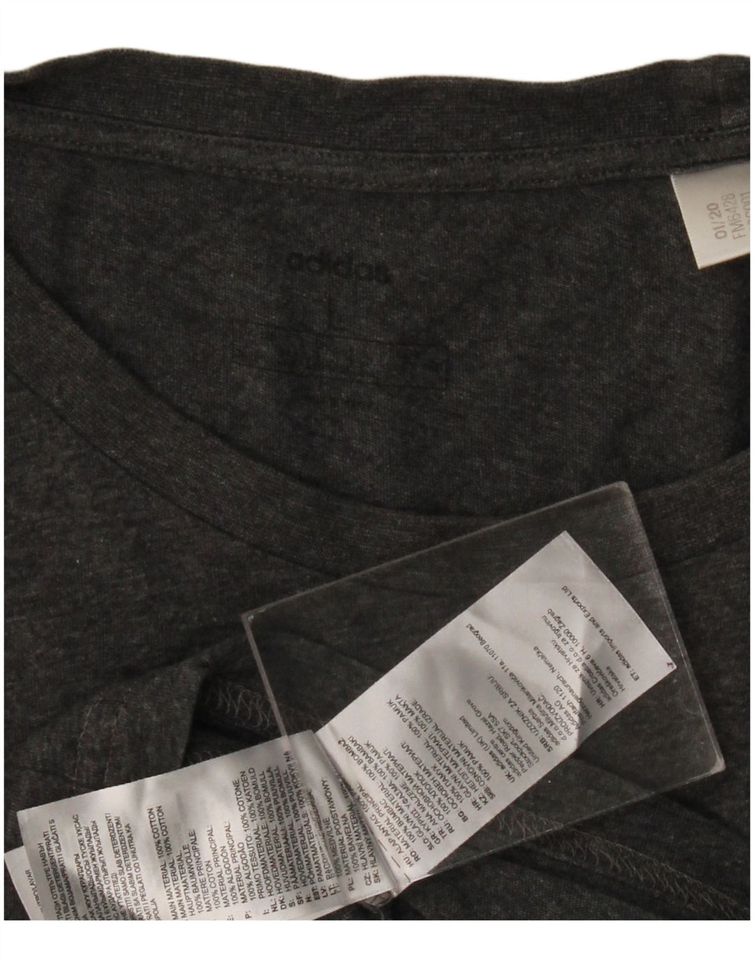 Adidas Dame T-Shirt Top UK 16/18 Stor Grå Bomuld