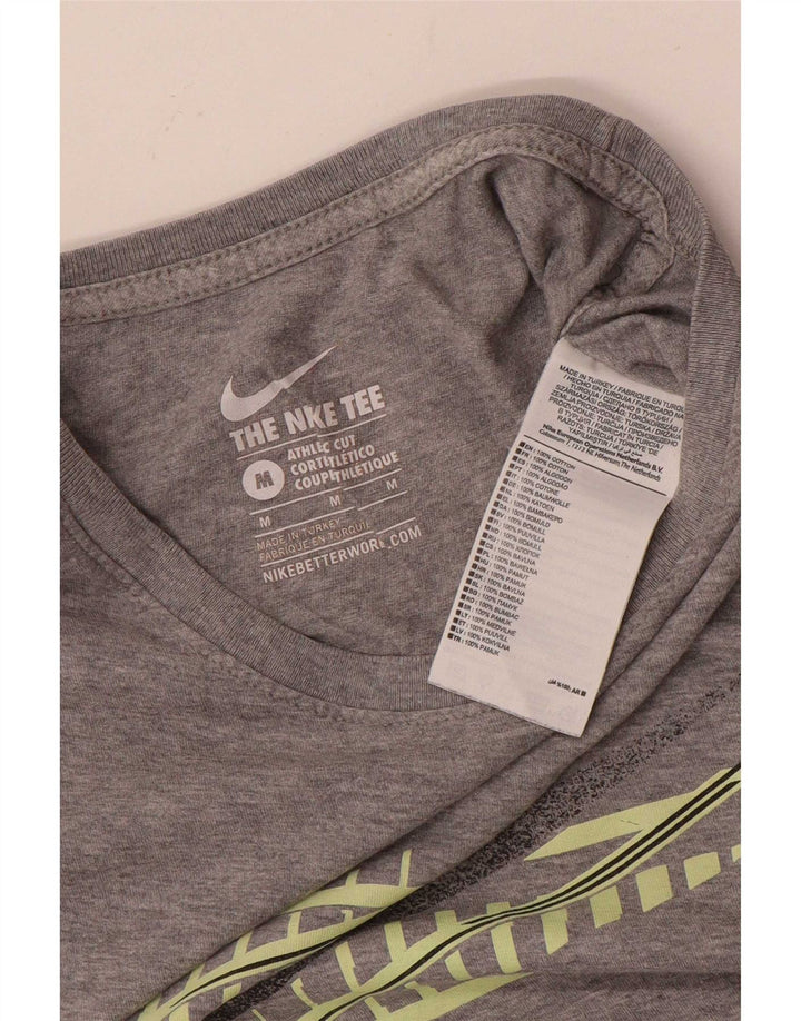 Nike Herre grafisk T-shirt top mellemgrå bomuld