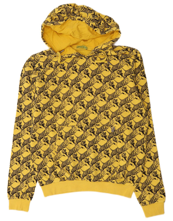 Versace Jeans Herre grafisk hættetrøje Jumper Medium Gul Animal Print Bomuld