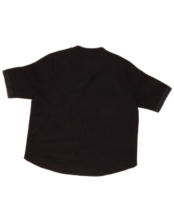 Zara Dame Kortærmet Jumper Sweater UK 10 Lille Sort