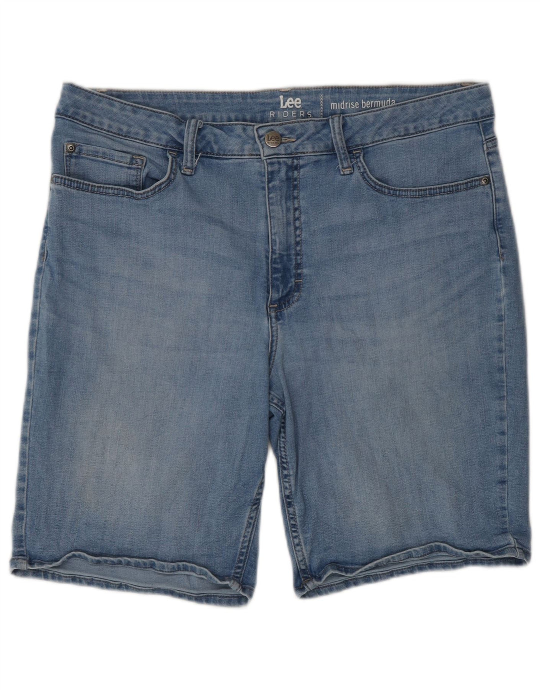 LEE Womens Riders Mid Rise Bermuda Denim Shorts W36 XL Blå