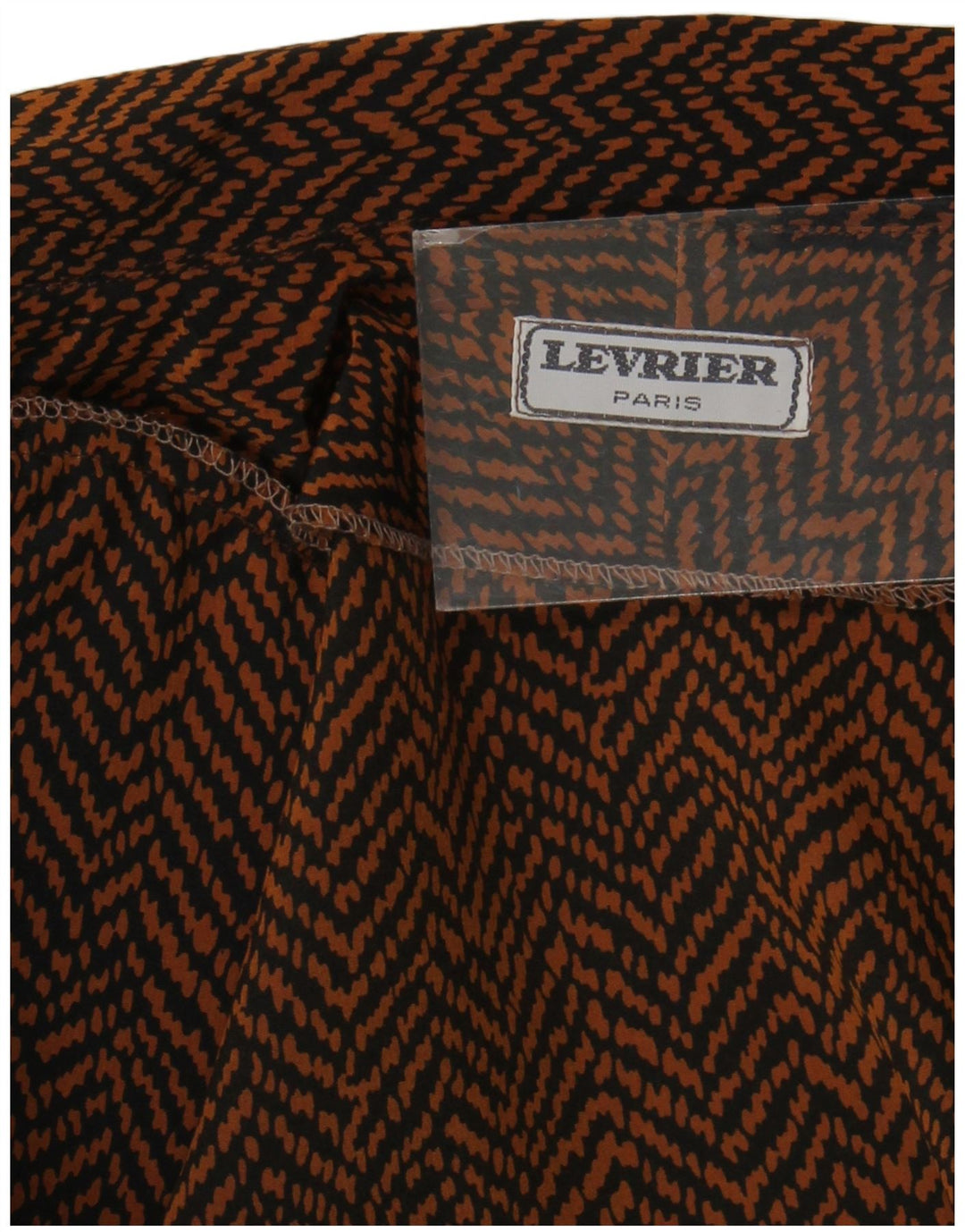 Vintage Womens Crop kortærmet skjortebluse UK 8 Lille brun sildeben