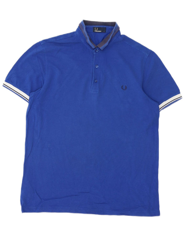 Fred Perry herre poloskjorte stor blå stribet bomuld