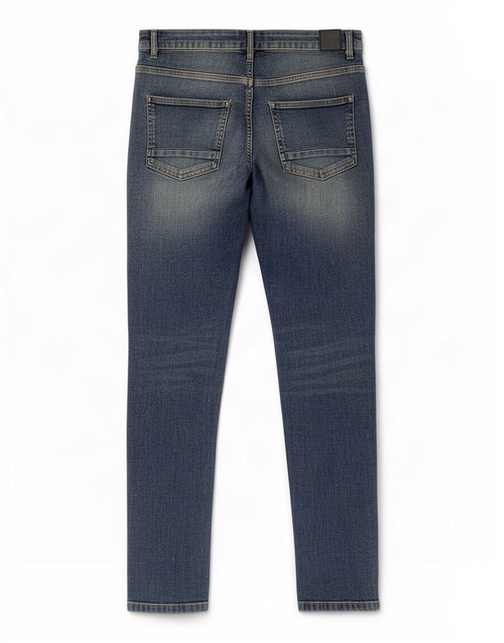 Bænk Herre Distressed Slim Jeans W34 L32 Blå Bomuld