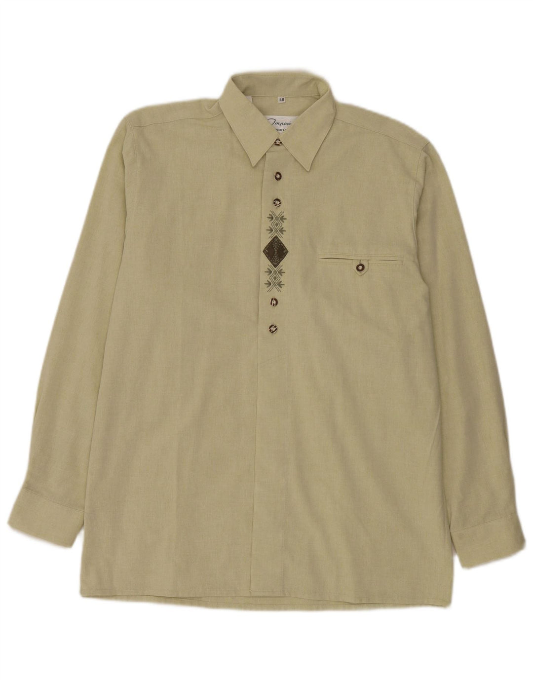 Landhaus Herre Pullover skjorte str. 40 Medium Green Argyle/Diamond Cotton