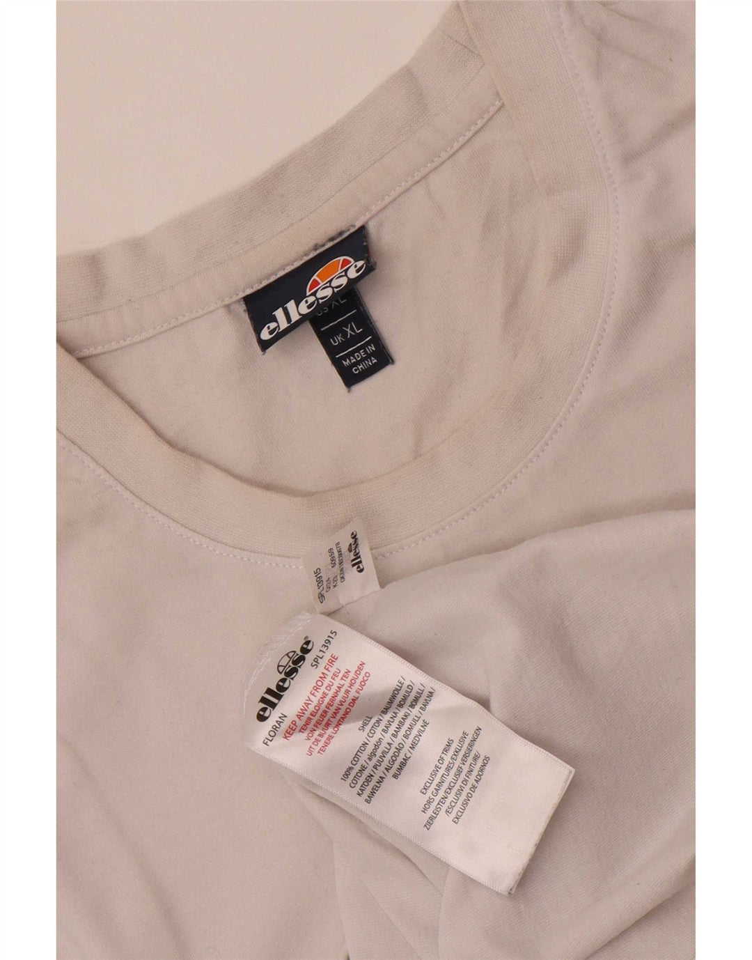 Ellesse Herre T-Shirt Top XL Hvid Bomuld