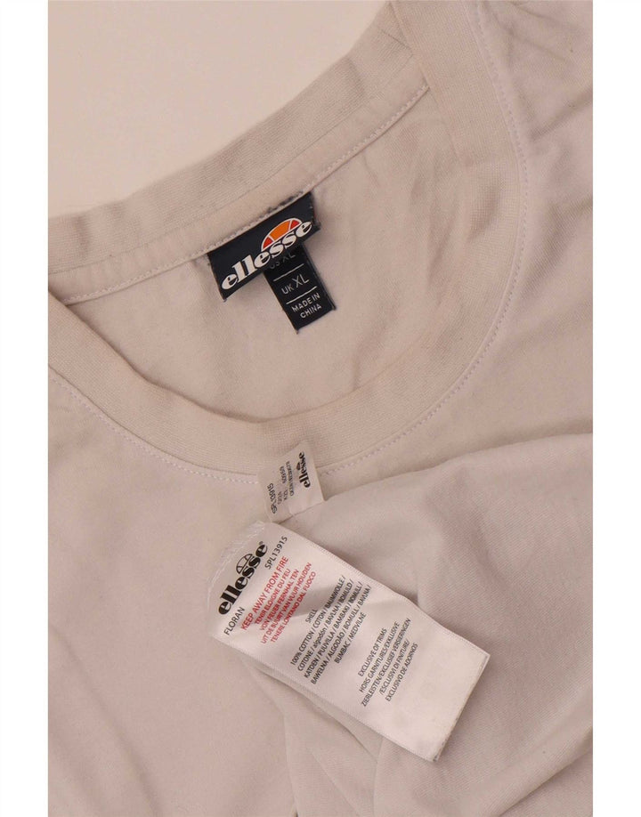 Ellesse Herre T-Shirt Top XL Hvid Bomuld