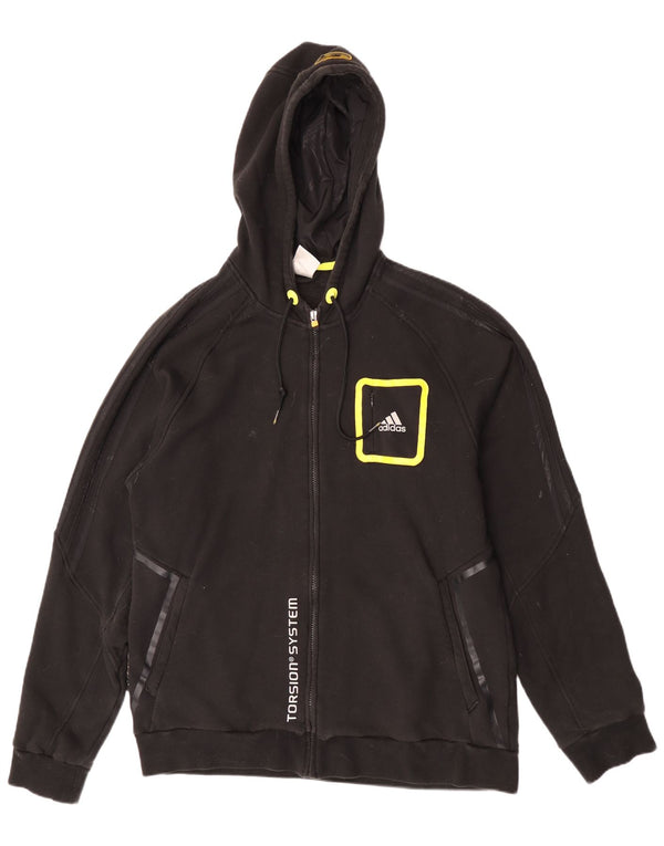 Adidas Herre grafisk hættetrøje med lynlås XL sort bomuld