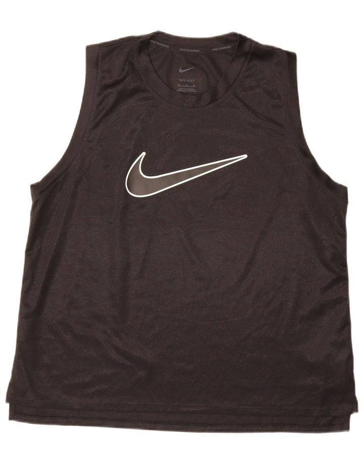 Nike Dame Dri Fit Grafisk Vest Top UK 18 XL Sort Polyester