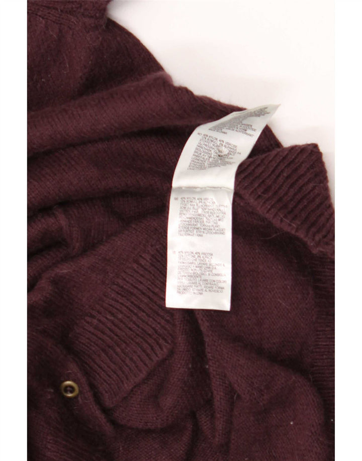 White Stuff Dame Cardigan Sweater UK 14 Medium Burgundy Viscose