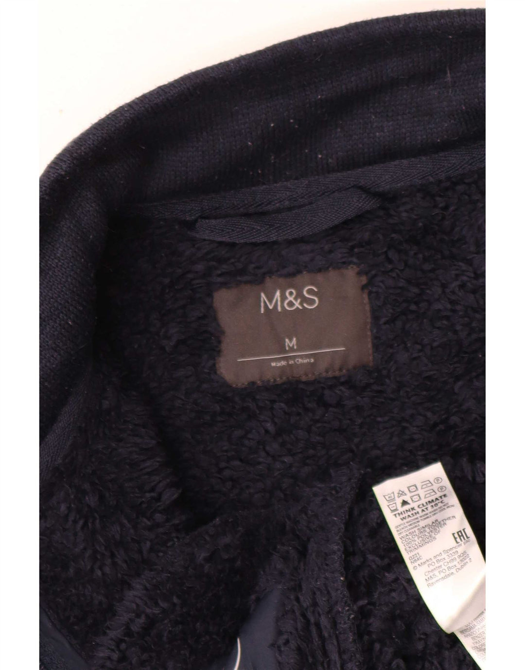 Marks & Spencer Herre Sherpa træningsdragt Topjakke Medium Marineblå Polyester