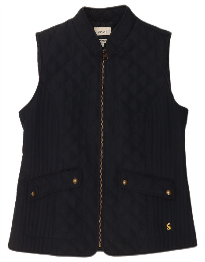 Joules Dame Quilted Gilet UK 14 Large Navy Blue Polyester