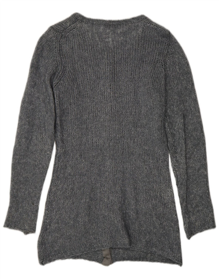 Fred Perry Dame Cardigan Sweater UK 14 Large Grå Flecked Viscose