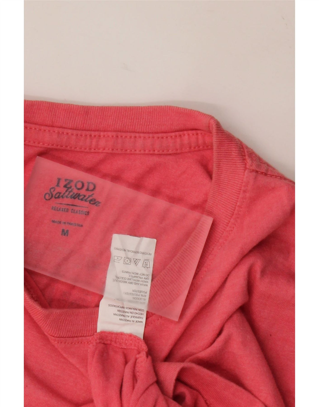 IZOD Mens Salt Water Graphic T-Shirt Top Medium Pink Cotton Vintage Izod and Second-Hand Izod from Messina Hembry 