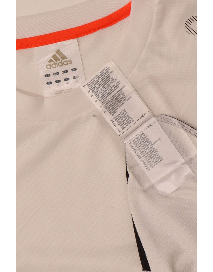 Adidas Herre grafisk T-shirt Top Stor hvid Colourblock Polyester