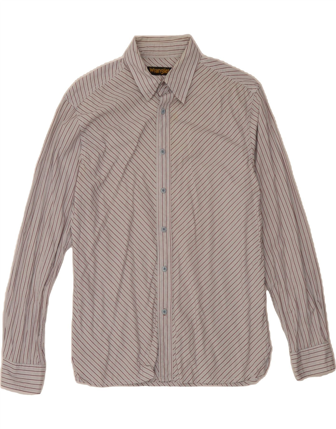 WRANGLER Mens Shirt Large White Striped Cotton Vintage Wrangler and Second-Hand Wrangler from Messina Hembry 