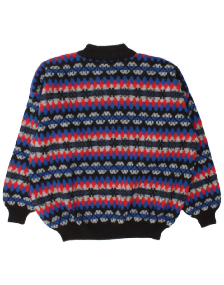 Vintage Herre Turtle Neck Jumper Sweater 2XL Multicolored Fair Isle