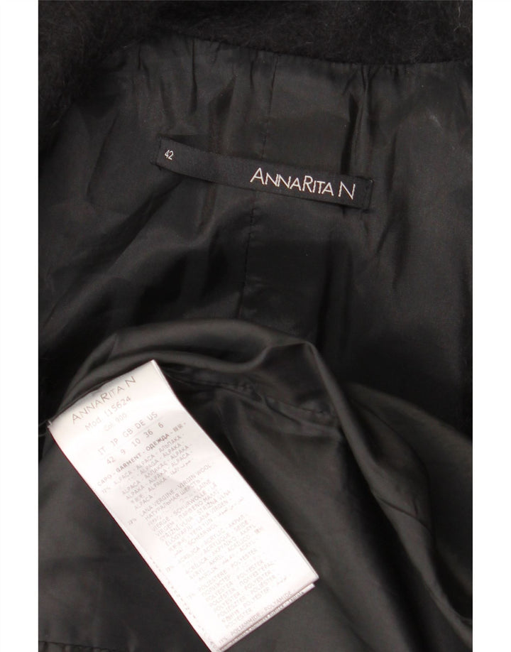 Annarita N Dame Overfrakke IT 42 Medium Sort Alpaca Uld