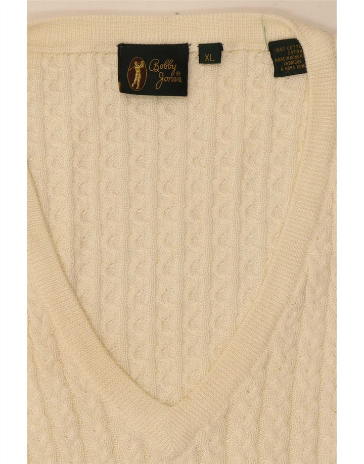 Bobby Jones Vest Tank Top XL Off White Bomuld