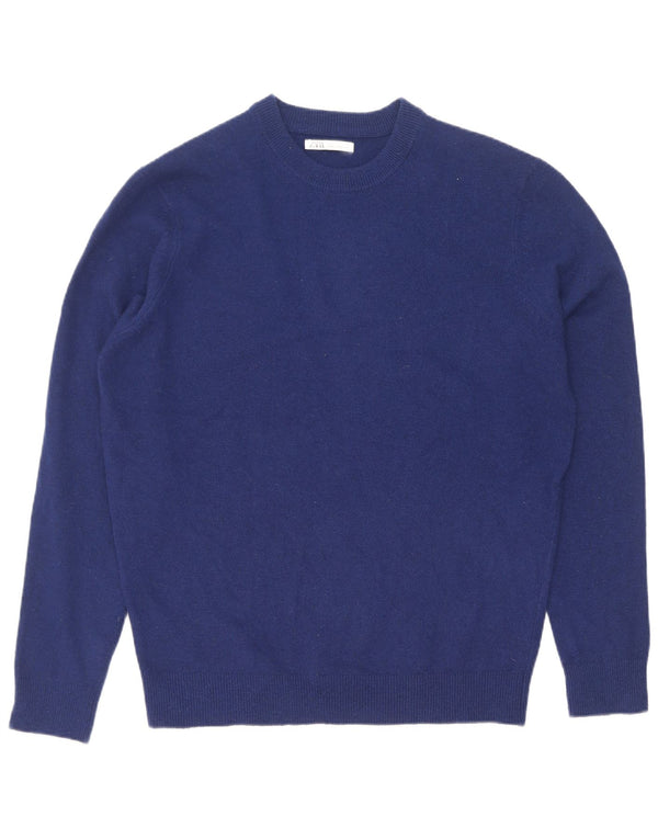 Zara Mens Crew Neck Jumper Sweater Medium Blue
