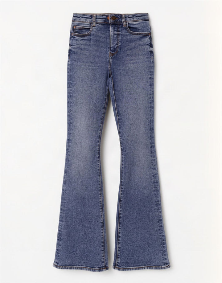Zara Dame Flared Jeans EU 32 2XS W22 L34 Blå