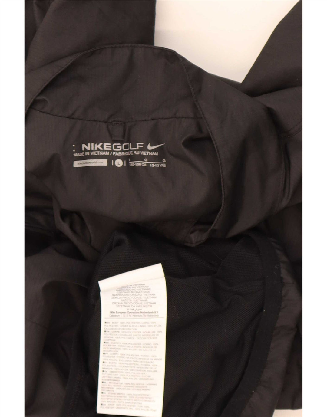 Nike Boys Zip Neck Pullover Træningsdragt Top 12-13 år Stor Sort Polyester