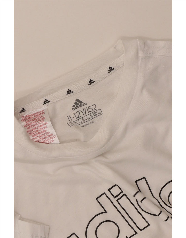Adidas drenge grafisk t-shirt top 11-12 år hvid