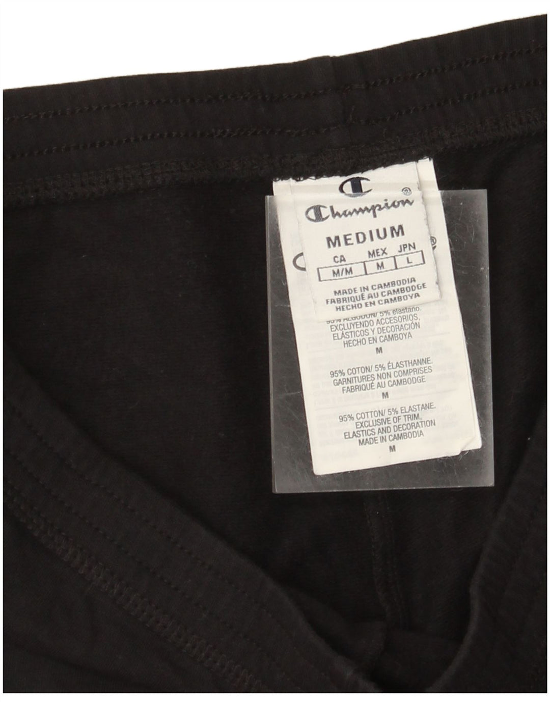 Champion Dame Grafiske Leggings UK 14 Medium Sort Bomuld