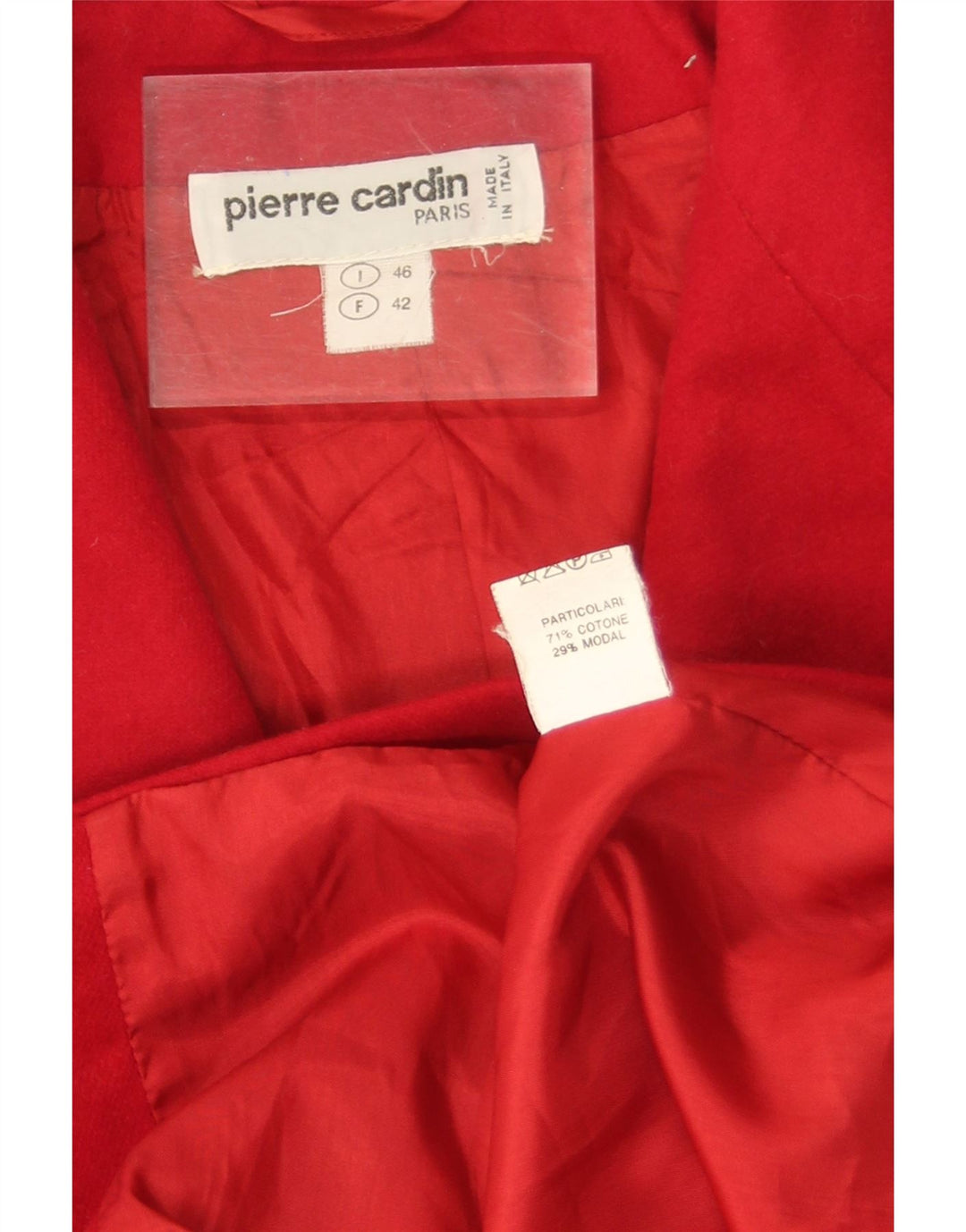 Pierre Cardin Dame 2-knaps blazerjakke IT 46 Stor rød bomuld