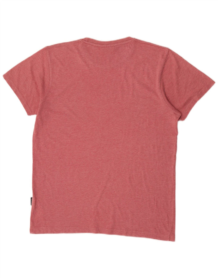 Pierre Cardin Herre grafisk T-shirt Top Stor Pink Polyester