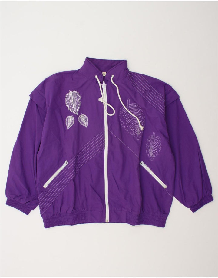 VINTAGE Womens Graphic Full Tracksuit UK 20 2XL Purple Polyester Vintage Vintage and Second-Hand Vintage from Messina Hembry 