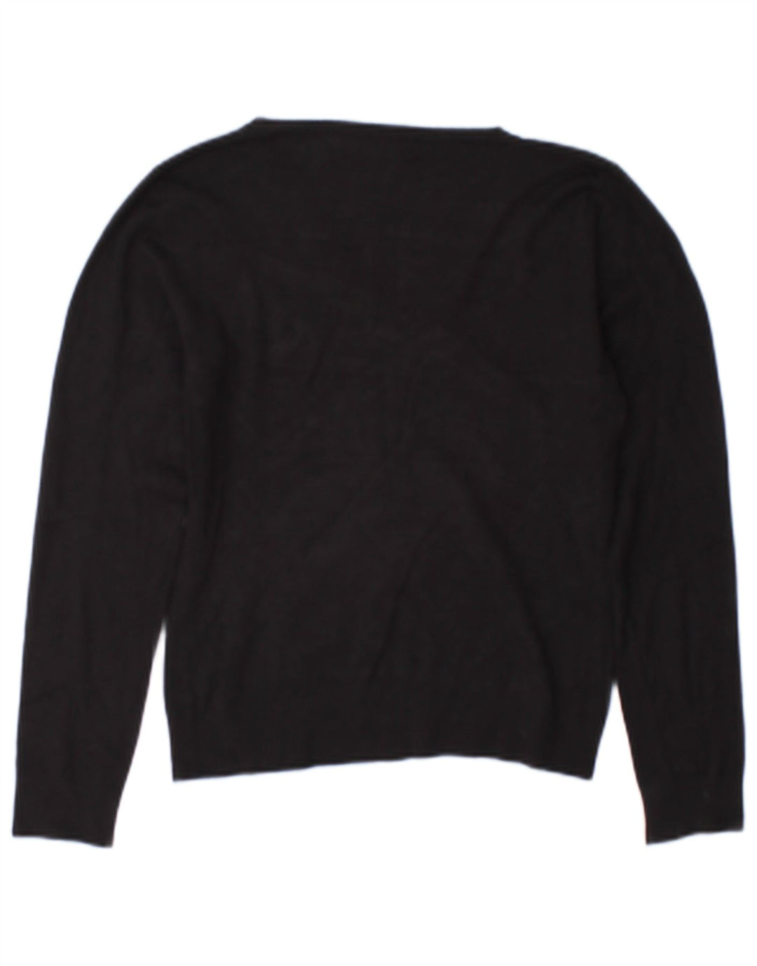 Zara Dame V-hals sweater UK 12 Medium Sort Rayon