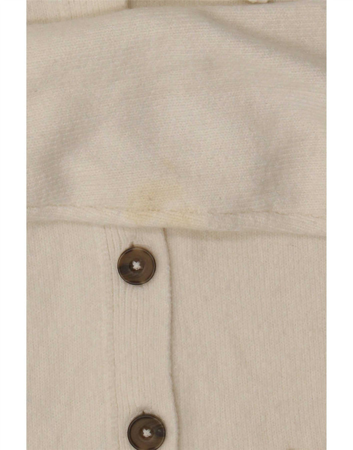 Marks & Spencer Womens Crop Cardigan Sweater UK 10 Small White Polyester