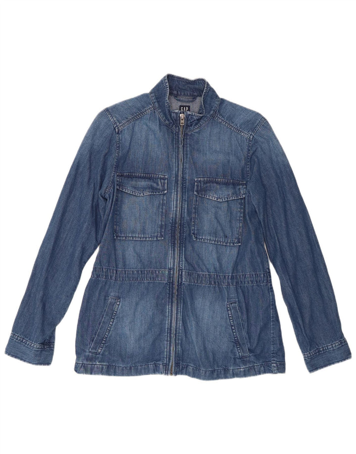 Gap Dame Denim Shirt UK 10 Small Blue Cotton