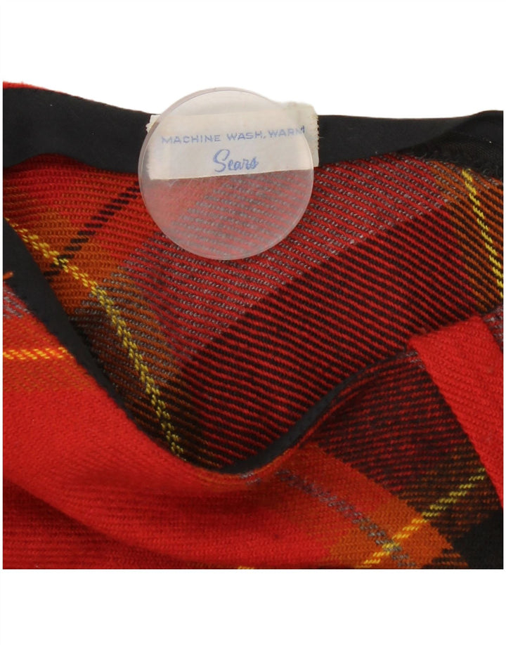 Vintage Kvinders Flared Nederdel W28 Medium Rød Plaid