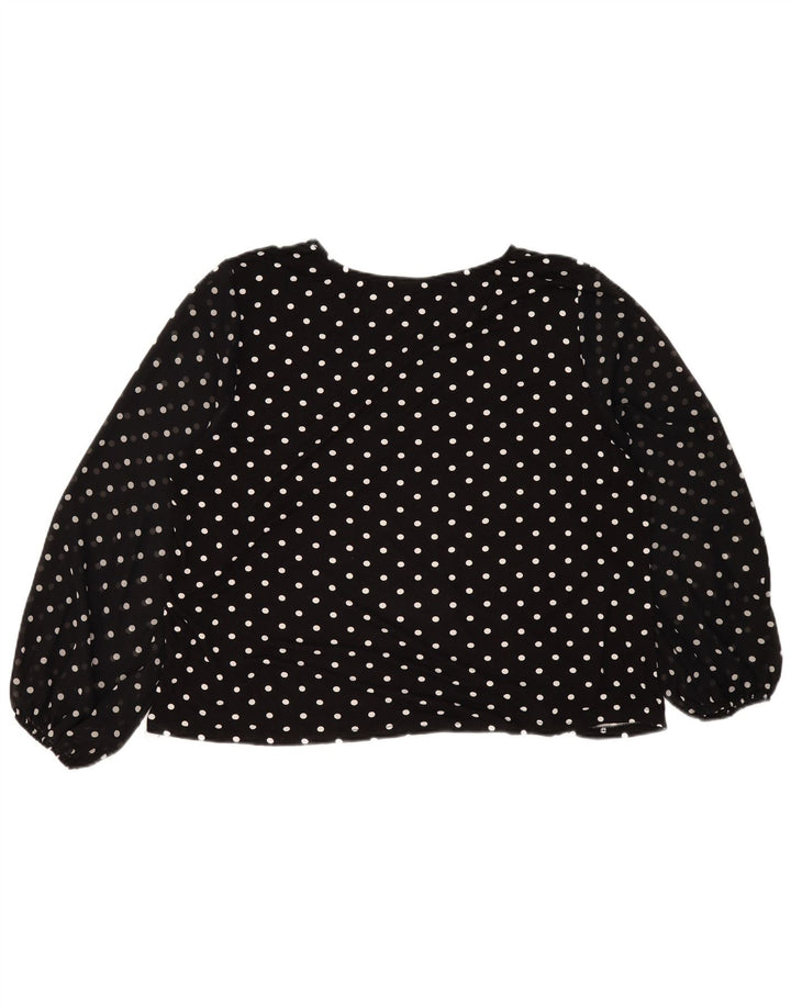 Marks & Spencer Dame Autograph Langærmet Bluse Top UK 14 Medium Black