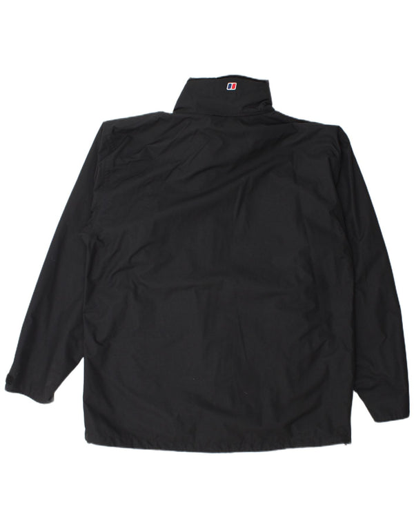 Berghaus Regnjakke med hætte til mænd UK 42 XL sort nylon