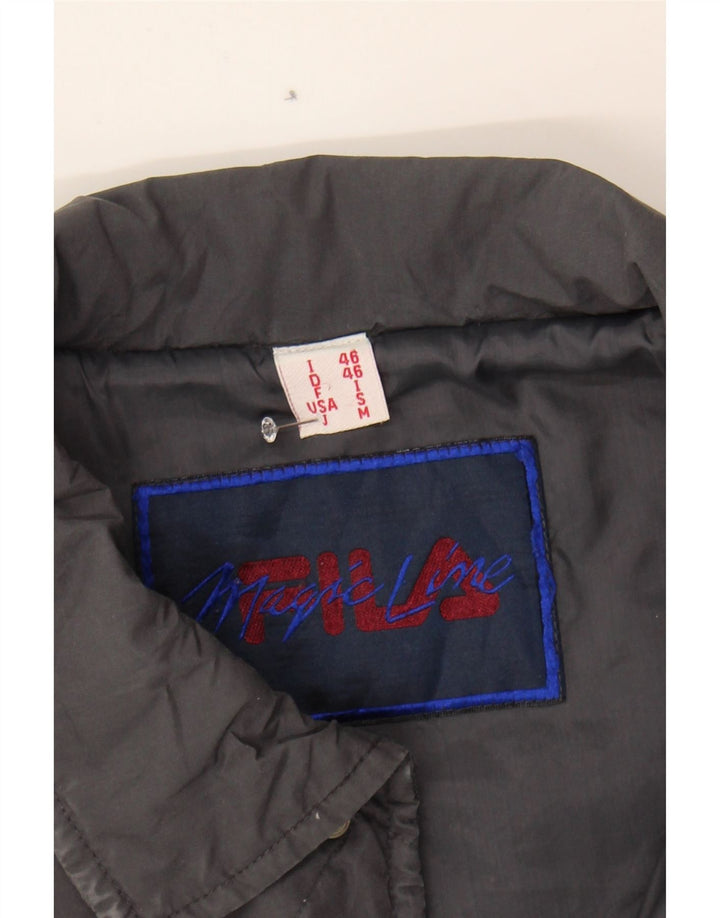 FILA Mens Loose Fit Quilted Jacket IT 46 Small Grey Polyester Vintage Fila and Second-Hand Fila from Messina Hembry 